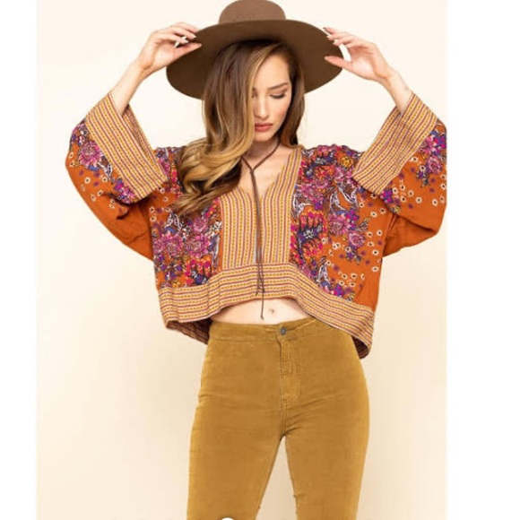 Free People Tops - Free People Mix N Match Blouse Orange Size Large